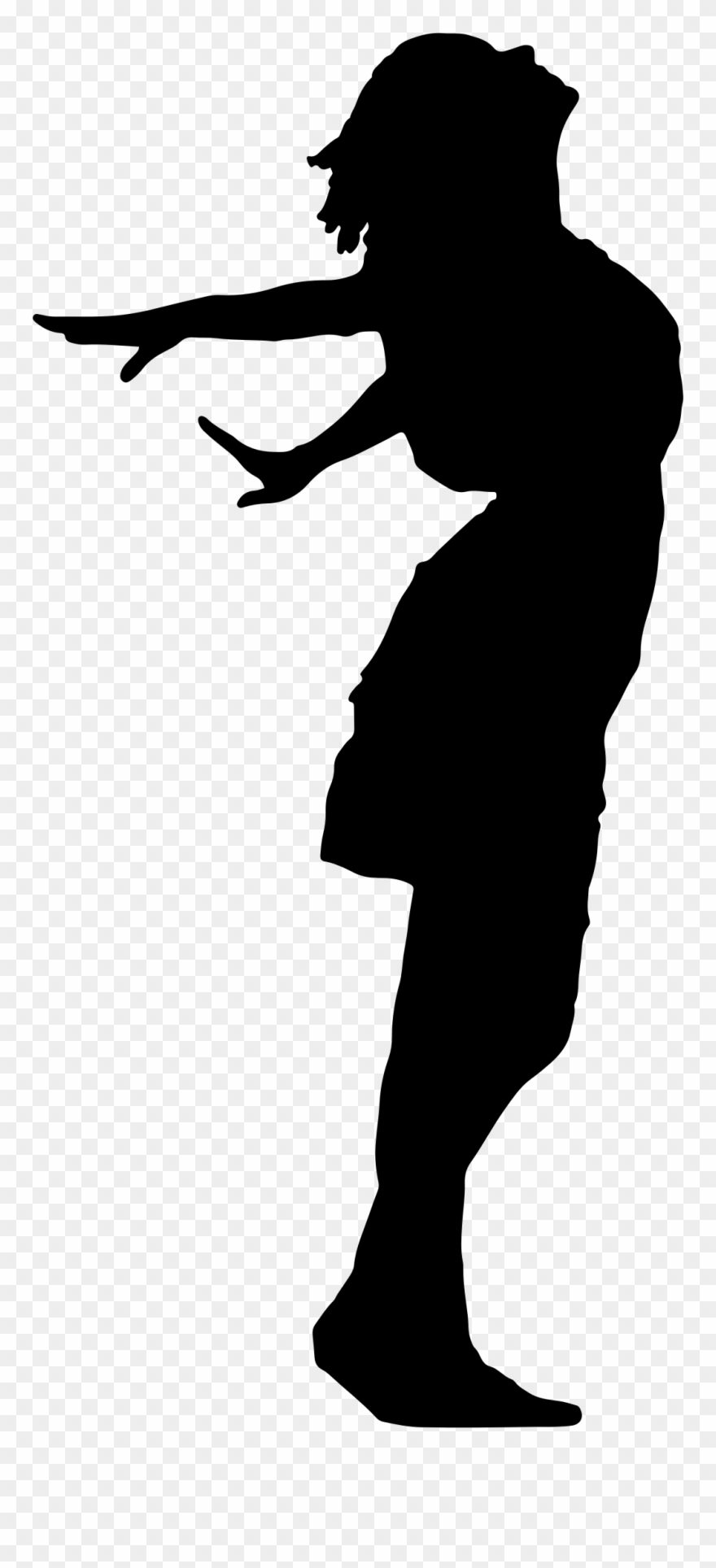 Clipart - Girl Open Arms Silhouette - Png Download