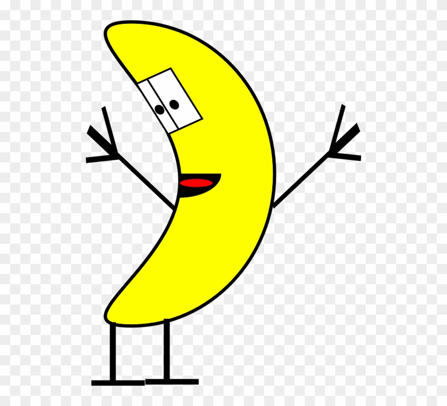 Banana Clipart Happy - Banana With Legs And Hands - Png Download