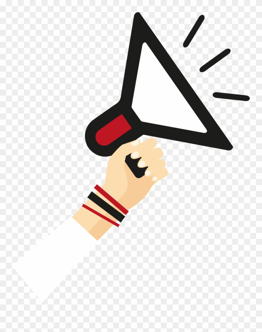Megaphone Clipart Hand Speaker - Megaphone With Hand Clipart - Png Download