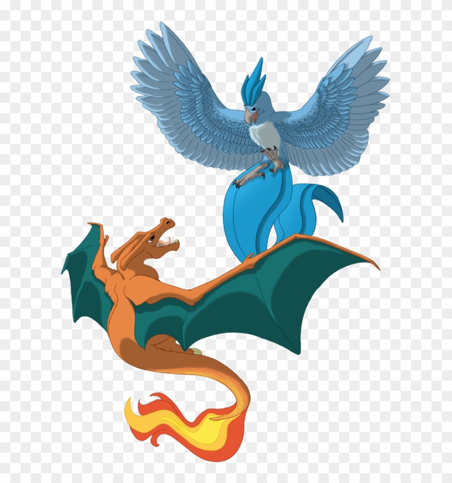 Clipart Royalty Free Library Charizard V By Shadow - Articuno Vs Charizard - Png Download