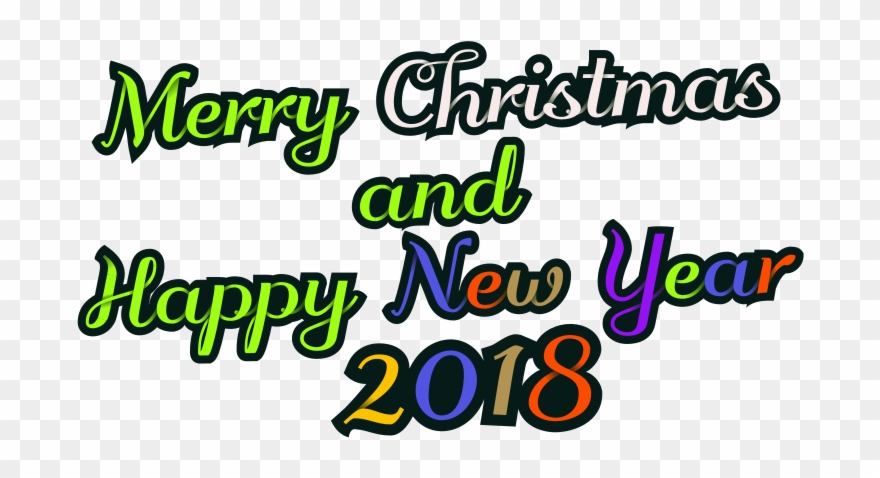 Medium Image - Merry Christmas & Happy New Year 2018 .png Clipart