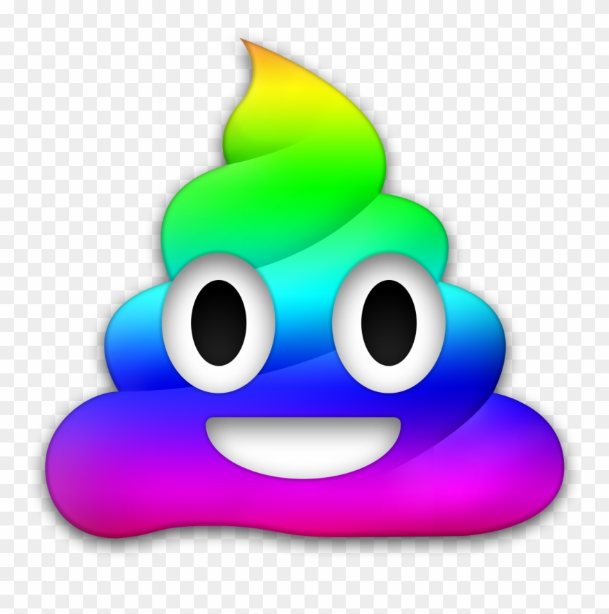 Megaphone Clipart Emoji - Rainbow Poop Emoji Png Transparent Png