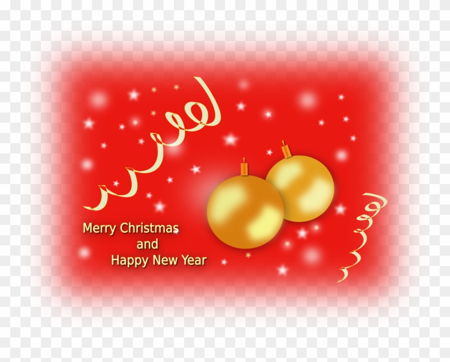 Big Image - Rot Und Goldflitter-frohe Weihnachten Karte Clipart