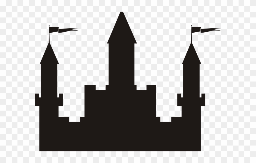Silhouette Clipart Castle - Black And White Castle Clipart - Png Download