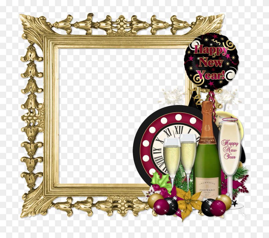 Printable Letters, Happy New Year, Anul Nou, Merry - New Year Frame .png Clipart