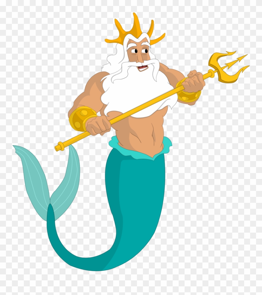 King Triton By Aportol - Little Mermaid King Triton Png Clipart