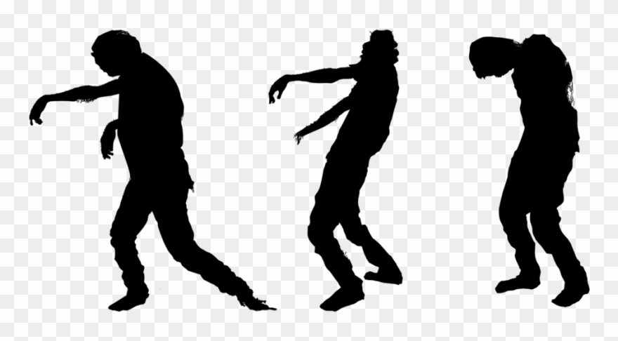 Clip Art Transparent Library Hand Silhouette At Getdrawings - Zombie Silhouette Transparent Background - Png Download