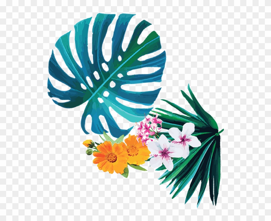 Flowers Bottom Leaf Edge Leaf Green Flowers Left - Brisbane Clipart