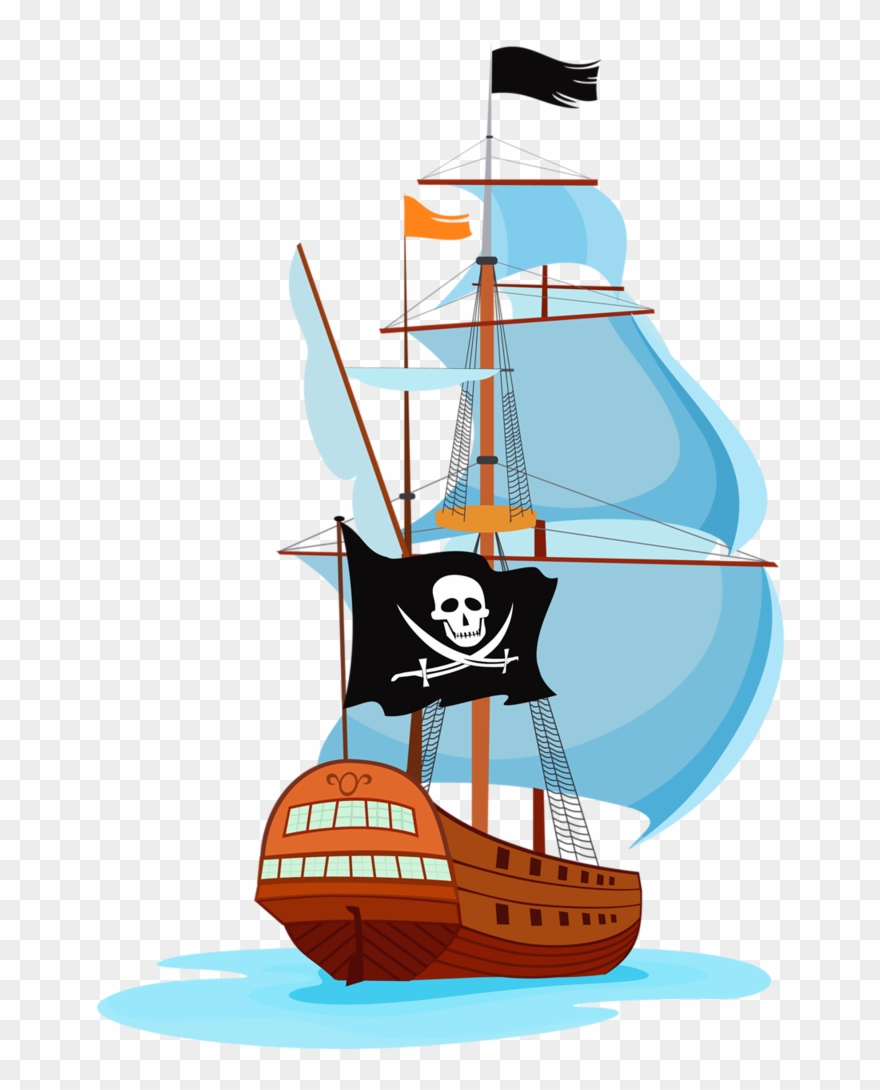 Pirata - Pirate Ship Back Cartoon Clipart