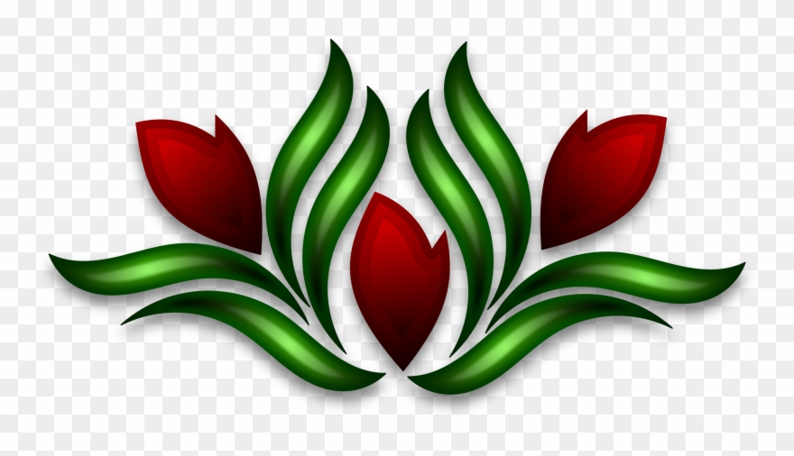 Big Image - Leaf And Flower Motif Clipart