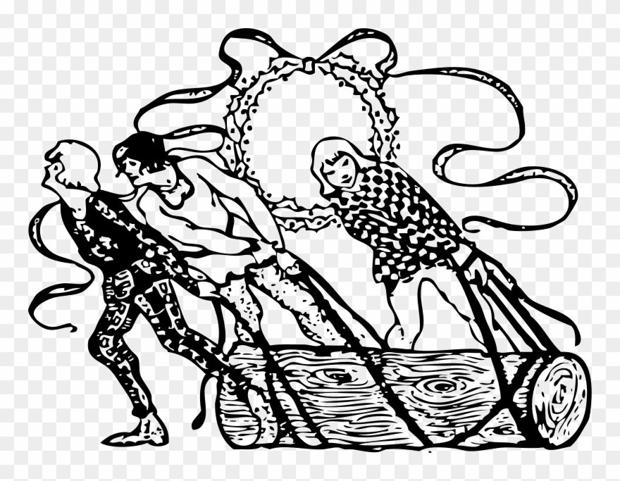 Clip Arts Related To - Hauling In The Yule Log - Png Download