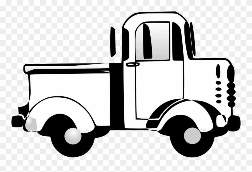 Pickup Truck Tow Art Clip Art Black And White Stock - Clip Art Truck Transparent - Png Download