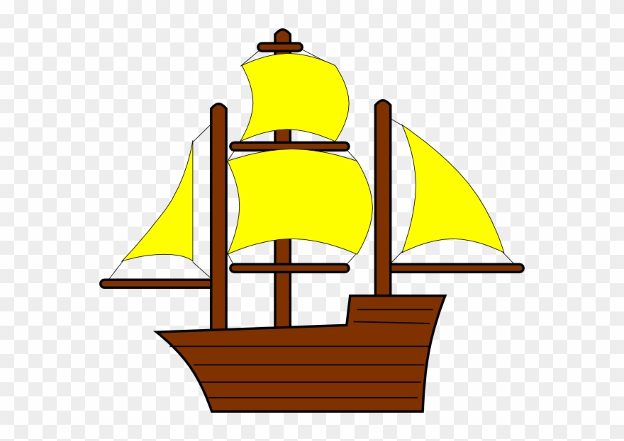 Yellow Pirate Clip Art - Transparent Ship Clip Art - Png Download