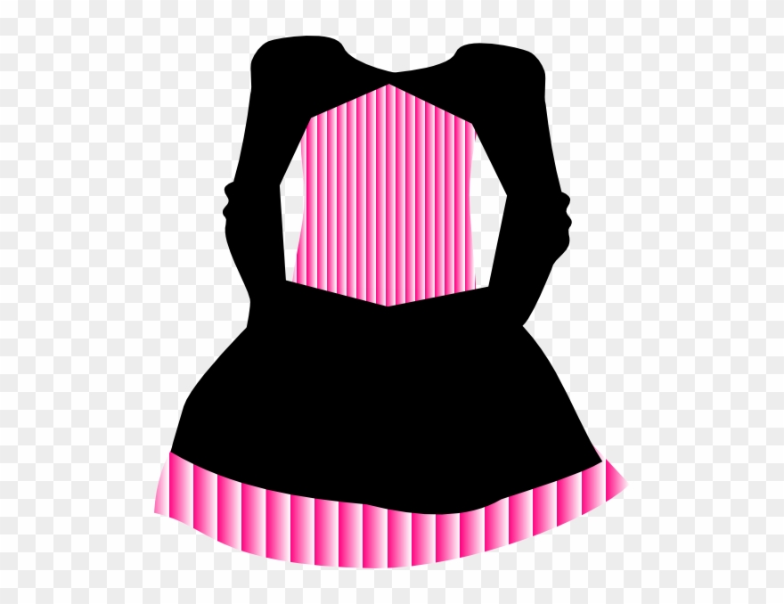 Pink Striped Pirate Dress Clip Art At - Striped Dress Clip Art - Png Download