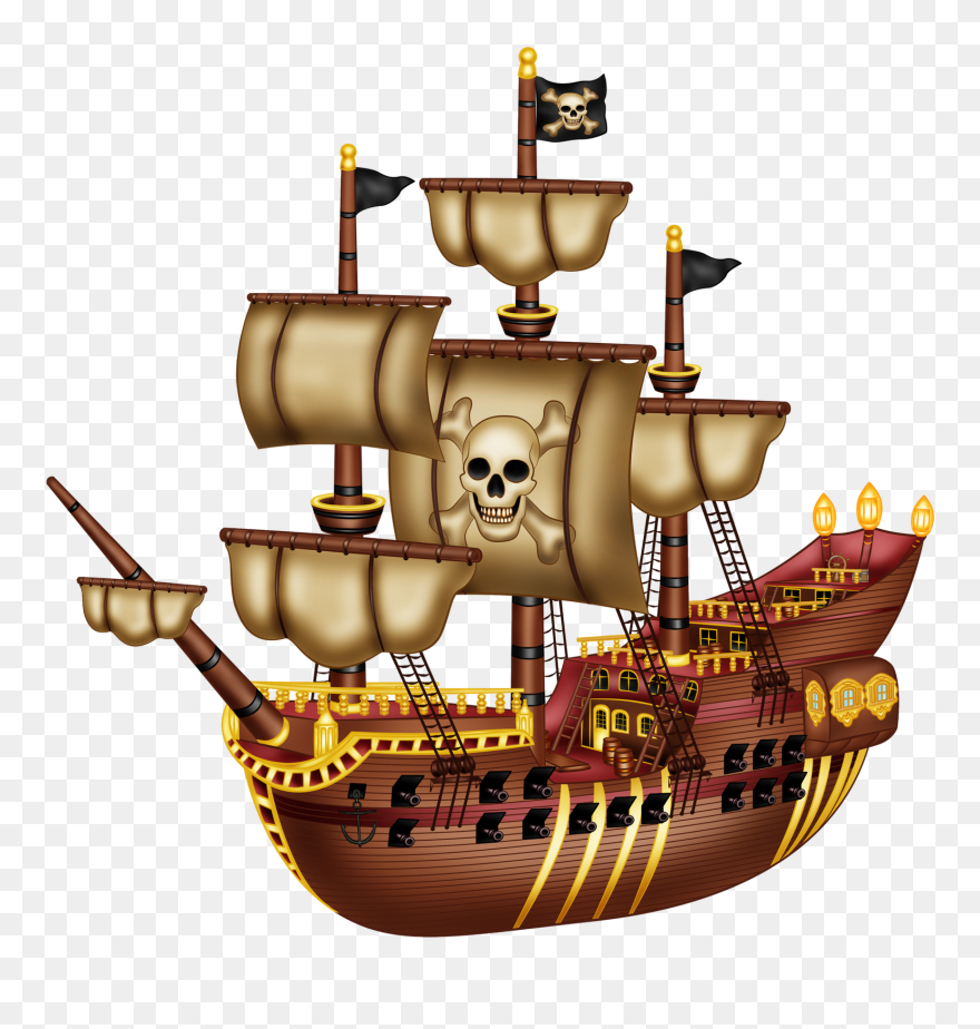 Pirata Craft Party, Pirate Clip Art, Pirate Party, - Pirate Ship Clipart - Png Download