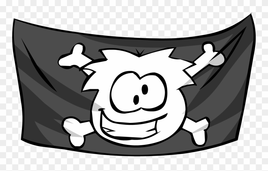 Jolly Roger Flag Clipart - Club Penguin Flag Png Transparent Png