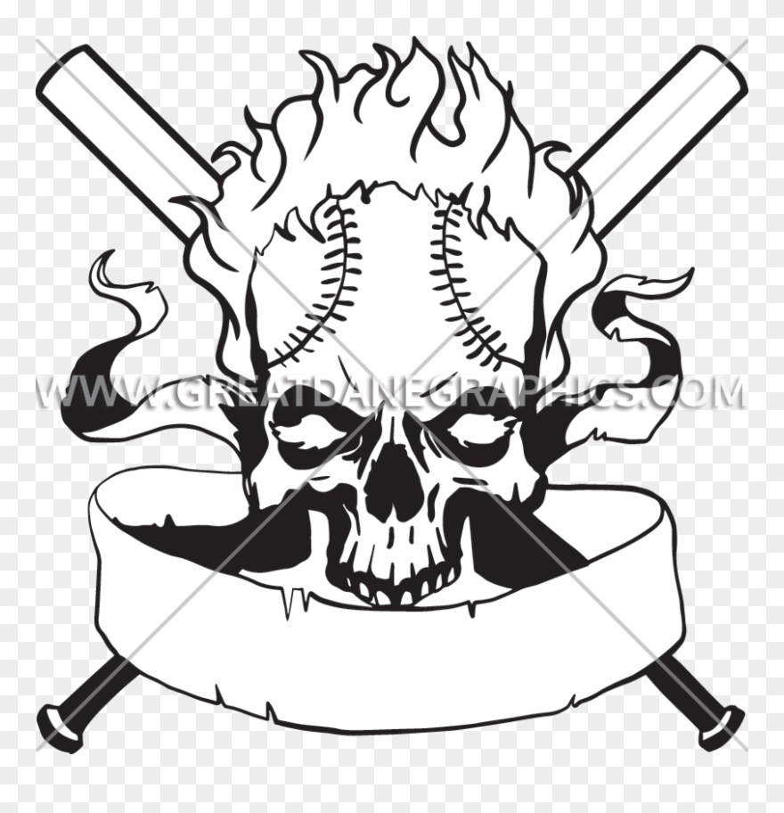 Baseball Clipart Skull - Baseball - Png Download