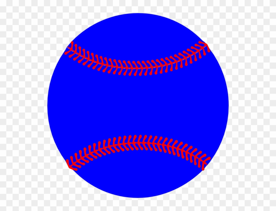 Blue Baseball, Red Lacing Svg Clip Arts 582 X 595 Px - Png Download