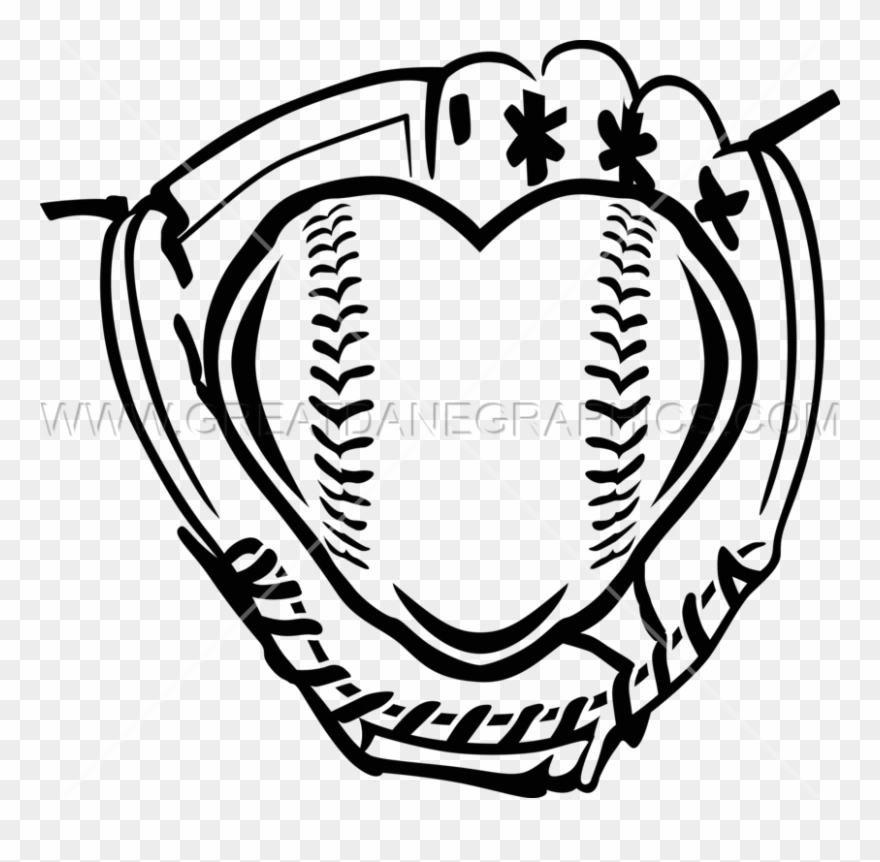 Baseball Heart Drawing Clipart Baseball Drawing Clip - Baseball Heart Drawing - Png Download