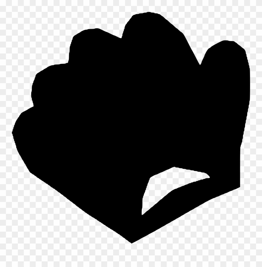 Baseball Glove Silhouette Cartoon Monochrome Photography - Baseball Glove Clipart