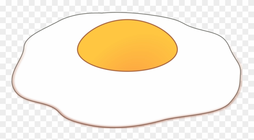 Fried Egg Clipart Black And White - Sunny Side Up Cartoon - Png Download