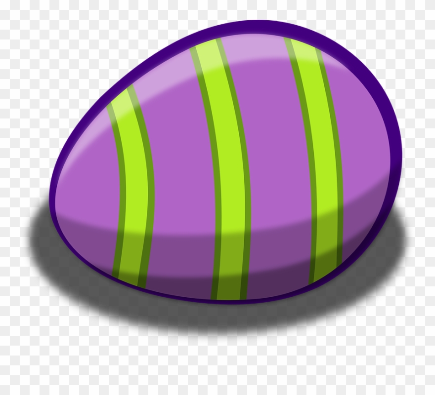 Easter Eggs Clipart Celebration - Green And Purple Easter Egg - Png Download