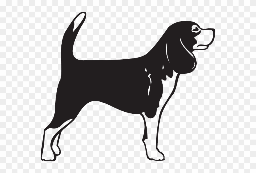 Svg Transparent Beagle Clipart Playful Puppy - Black And White Beagle Vector - Png Download