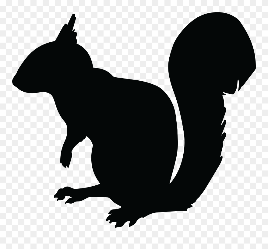 Squirrel Chipmunk Animal Silhouettes Rodent - Squirrel Silhouette Clipart - Png Download