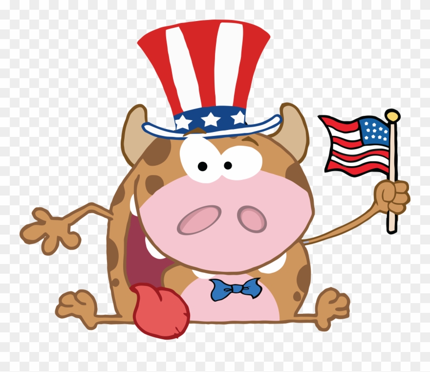 Free Download Clip Art On Independence Day - America Flag Cartoon Png Transparent Png