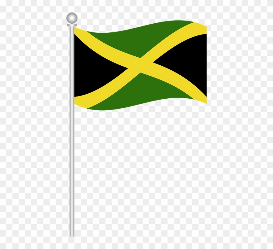 Jamaican Flag On A Pole Clipart - Png Download