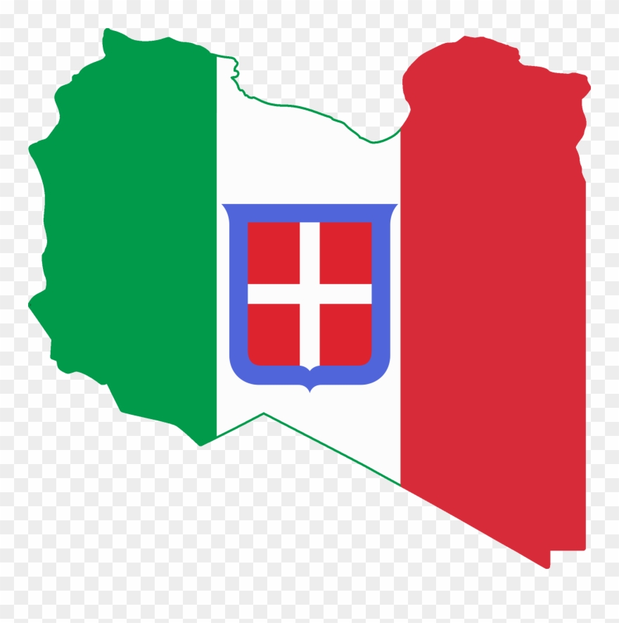 Italian Flag Image - Italian Libya Flag Map Clipart
