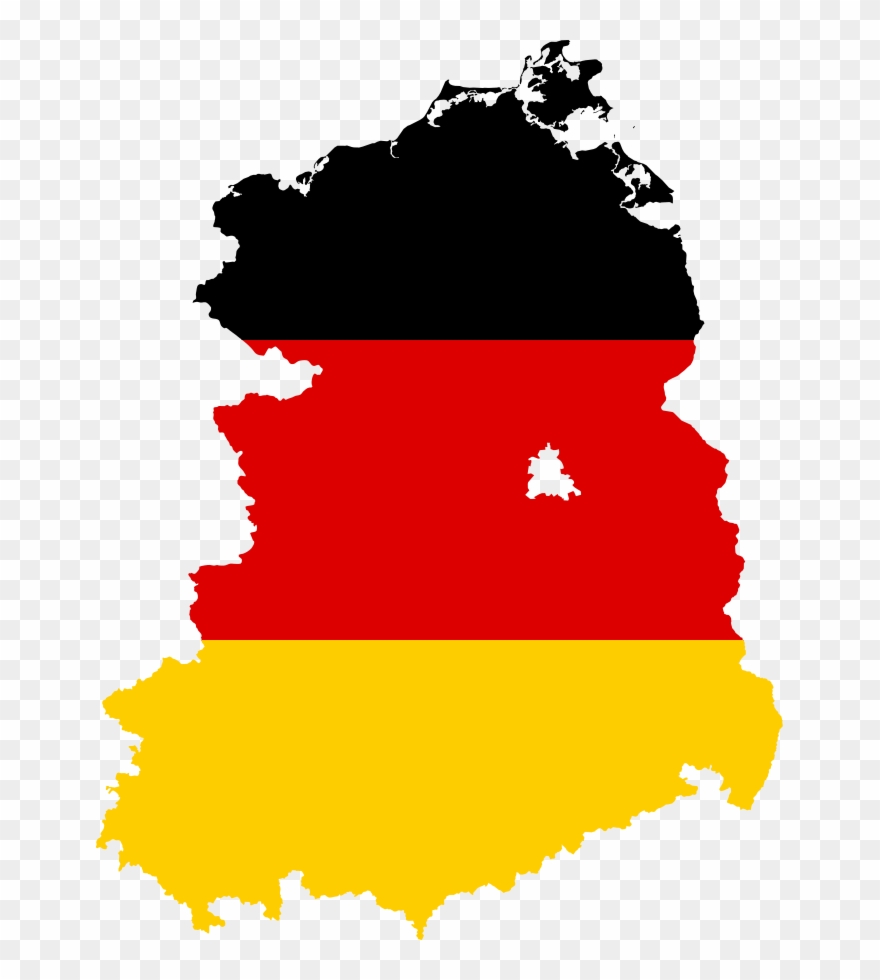 Flag Map Of East Germany - Flag Map Of West Germany Clipart