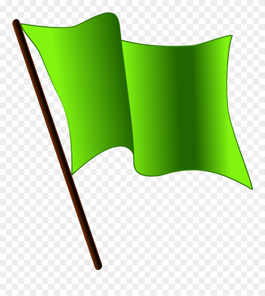 Flag Clipart Green - Waving Green Flag Gif - Png Download