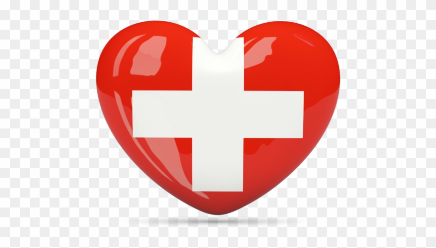 Clip Arts Related To - Switzerland Flag In A Heart - Png Download