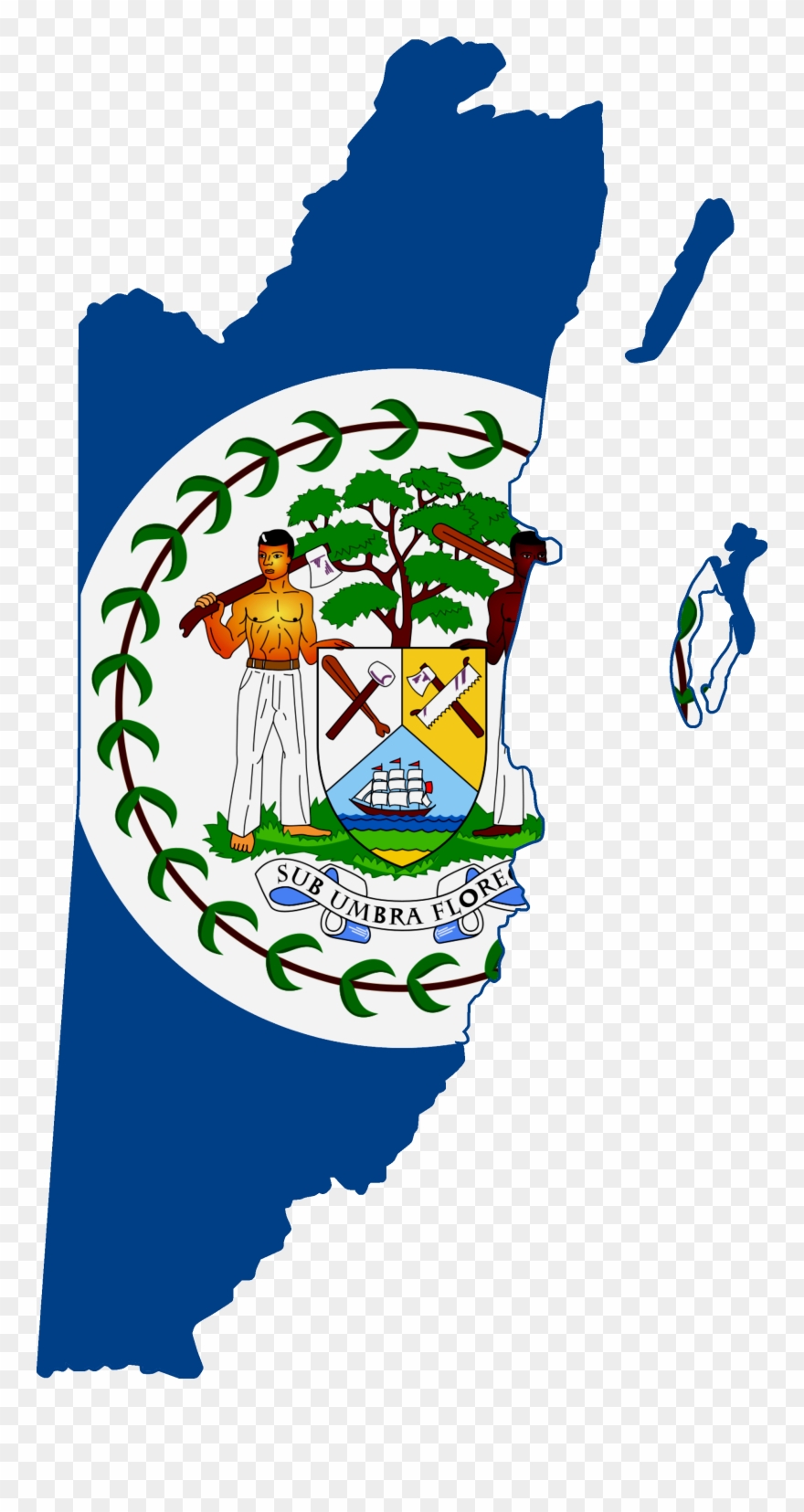 Flag Clipart Belizean - Belize Flag Map Png Transparent Png