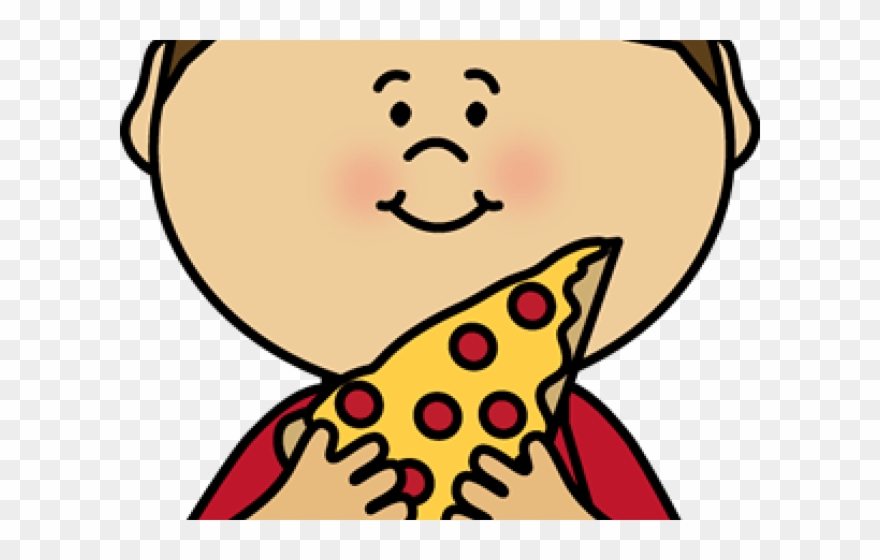 British Flag Clipart Pizza - Girl Eating Pizza Clipart Black And White - Png Download