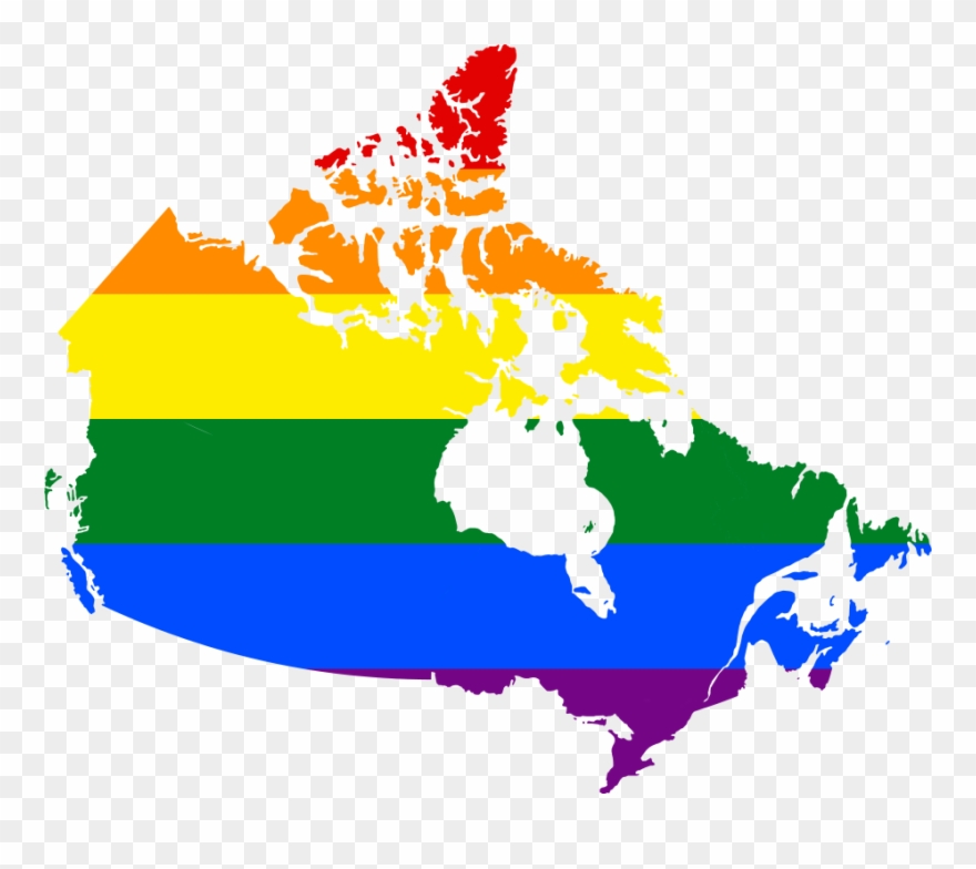 Lgbt Flag Map Of Canada - Map Of Canada Clipart
