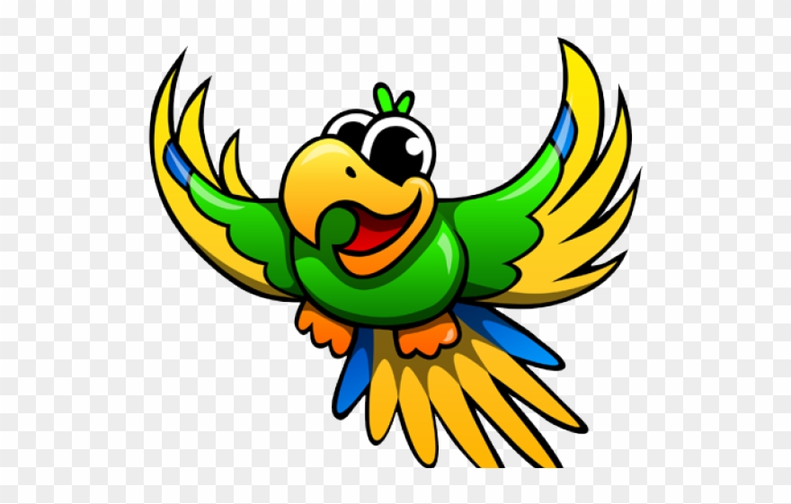 Parrot Clipart Transparent Background - Parrot Cartoon No Background - Png Download