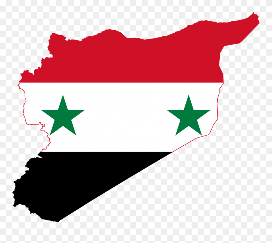 Flag-map Of Syria - Syria Map And Flag Clipart