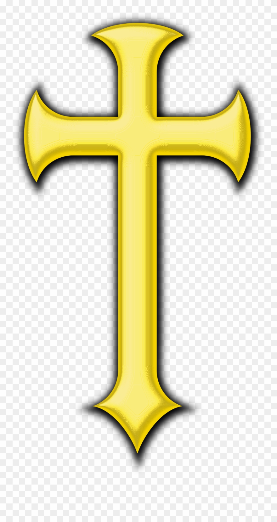 Big Image - Golden Cross Clip Art - Png Download