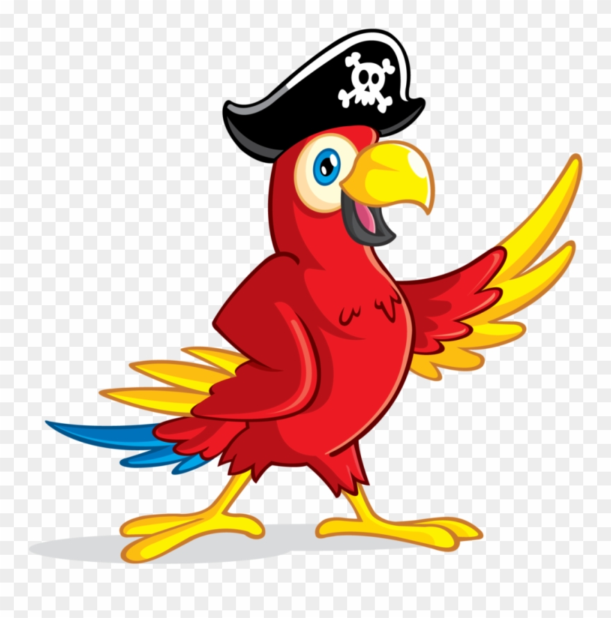 Parrot Clipart Transparent Background - Pirate Parrot Transparent - Png Download