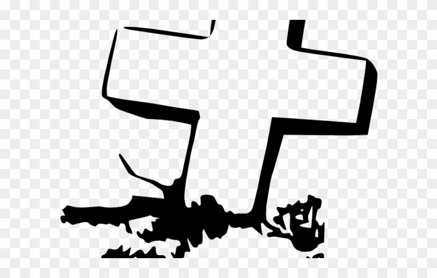 Grave Clipart Cross Grave - All Souls Day Clipart Black And White - Png Download