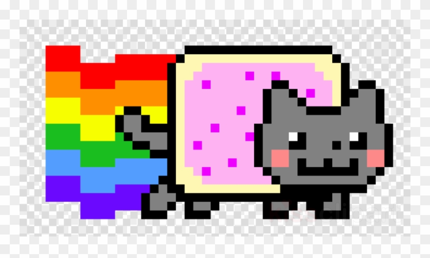 Nyan Cat Pixel Art Clipart Nyan Cat Pixel Art Cross-stitch - Нян Кэт Пиксель Арт - Png Download