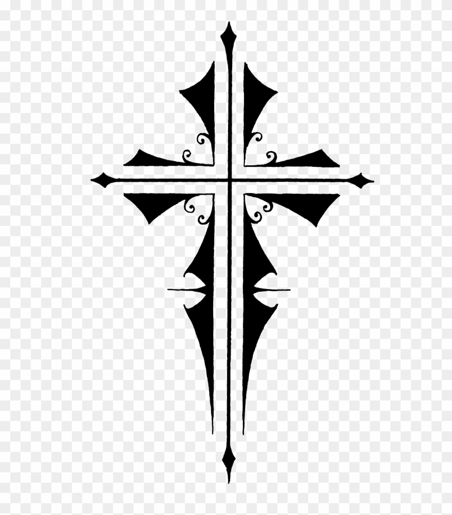 Crucifix Clipart Cross Tattoo - Cross Tattoo Letters - Png Download