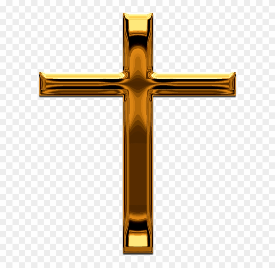 Pin Gold Cross Clip Art - Transparent Background Gold Cross - Png Download