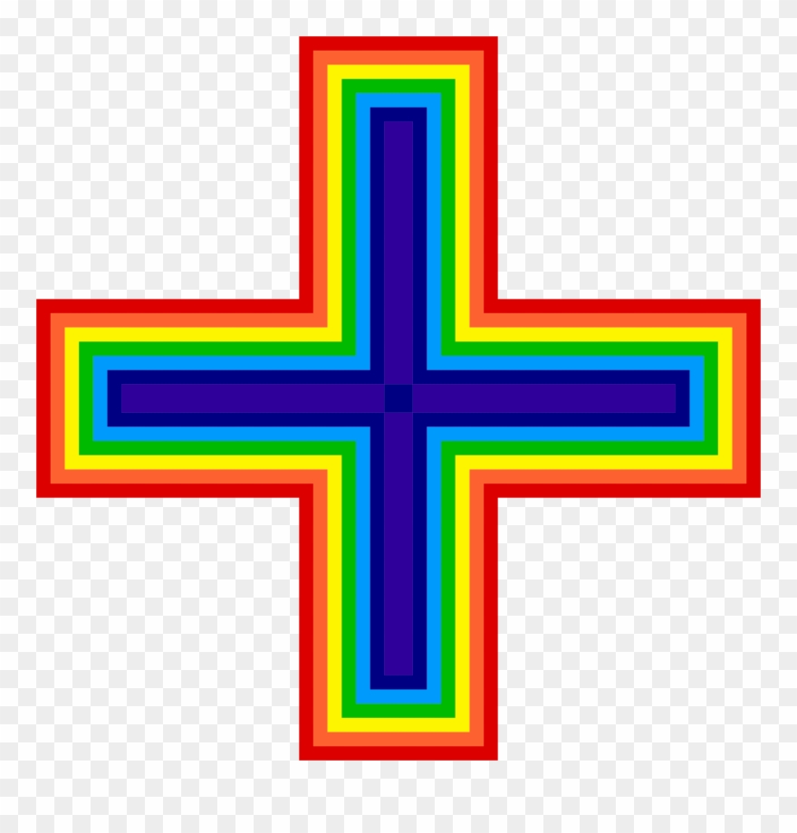 Clipart Cross Blue - Rainbow Cross Clipart - Png Download