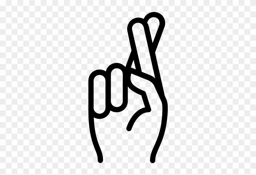 Fingers Crossed Rubber Stamp - Fingers Crossed Symbol Clipart