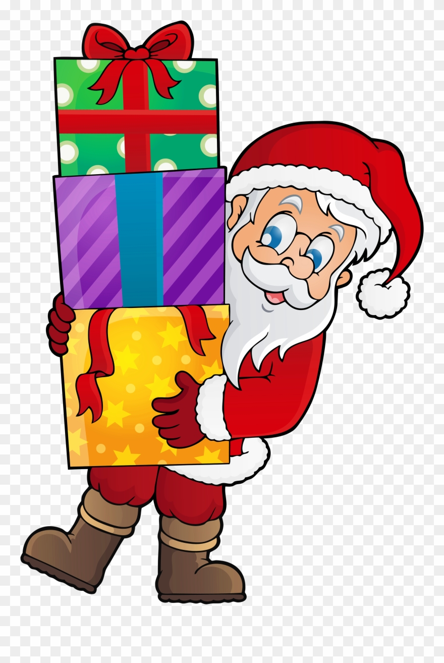 We Are Learning The Christmas Story And Drawing Pictures - Santa With Presents Clipart - Png Download