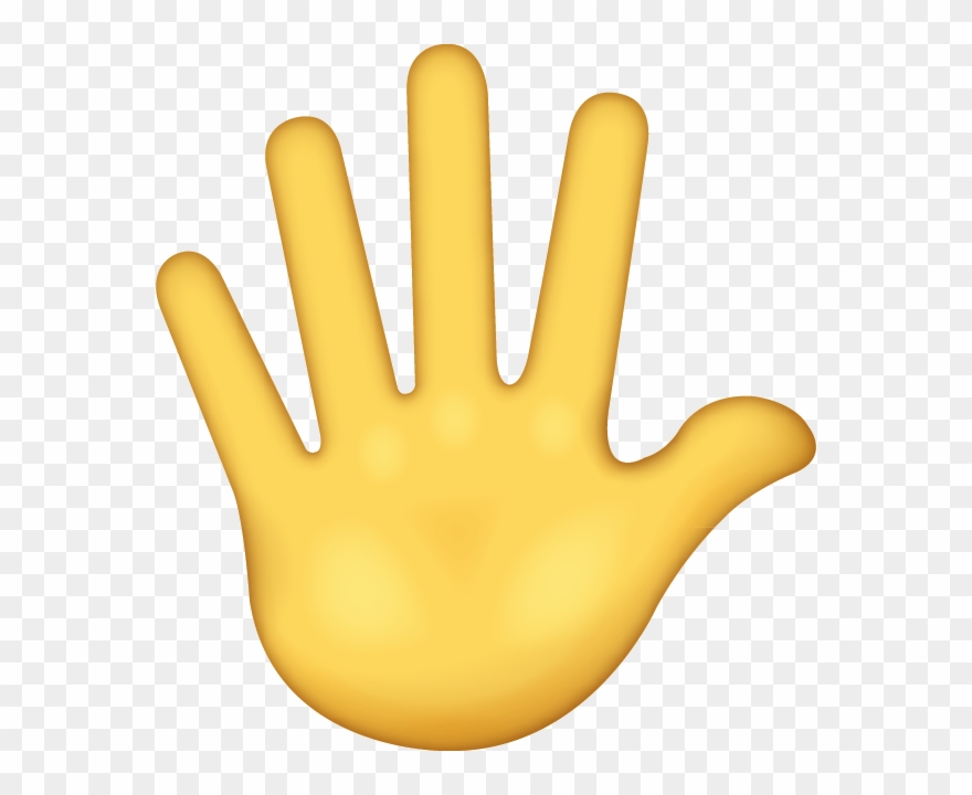 Hand Emoji Clipart Finger - Raised Hand With Fingers Splayed - Png Download