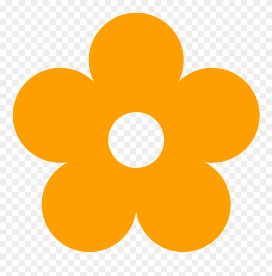 Orange Flower Clipart Kid Art - Flower Clipart Transparent Background - Png Download